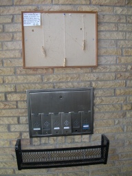 Mailboxes and bulletin board