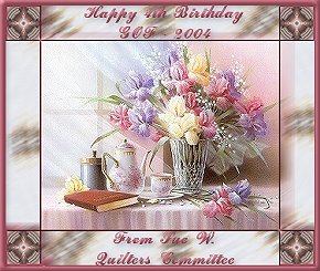 Happy 4th Birthday GOF 2004 from Sue W. -  Quilters Committee