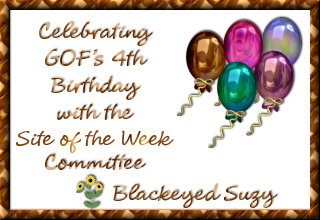 Celebrating GOF's 4th Birthday with the Site of the Week Committee - Blackeyed Suzy