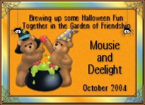 Brewing up some Halloween Fun Together in the Garden of Friendship - Mousie and Deelight, October 2004
