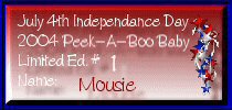 July 4th Independence Day 2004 Peek-A-Boo Baby Limited Edition #1 - Mousie