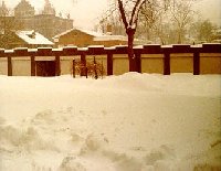 SNOWY backyard and garages