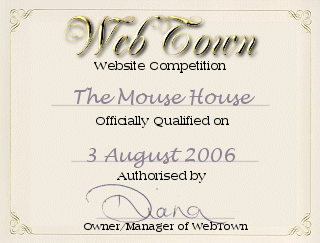 Web Town Qualifying Award - 3 August 2006 - The Mouse House