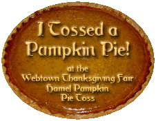 I Tossed a Pumpkin Pie! at the Webtown Thanksgiving Fair - Hamel Pumpkin Pie Toss