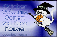 October Colouring Contest 2nd Place - Mousie